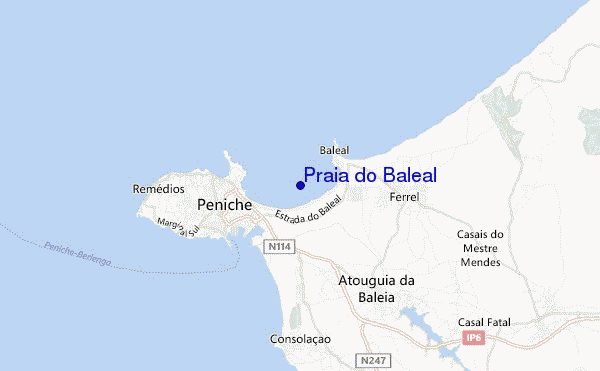 mapa de localização de Praia do Baleal