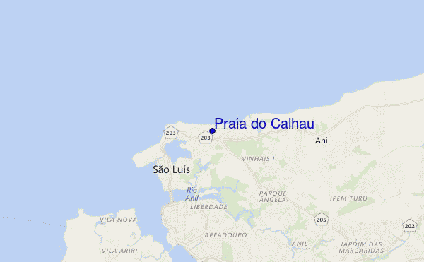 mapa de localização de Praia do Calhau