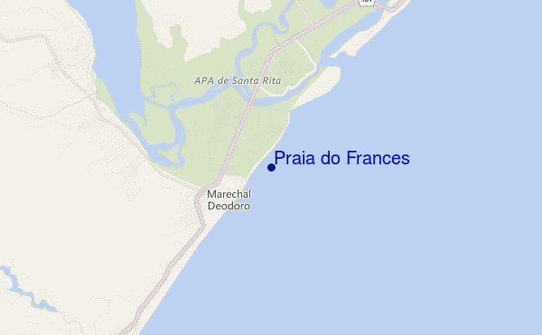 mapa de localização de Praia do Frances