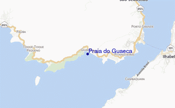 mapa de localização de Praia do Guaeca