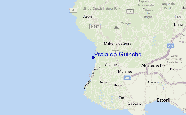 mapa de localização de Praia do Guincho