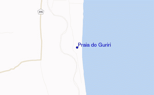 mapa de localização de Praia do Guriri