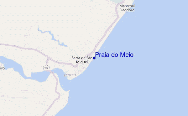 mapa de localização de Praia do Meio