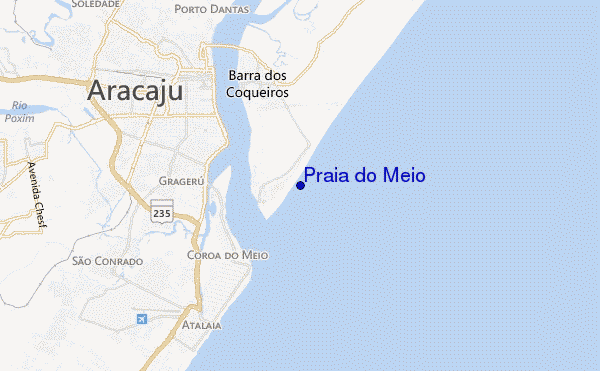 mapa de localização de Praia do Meio