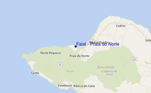 mapa de localização de Faial - Praia do Norte