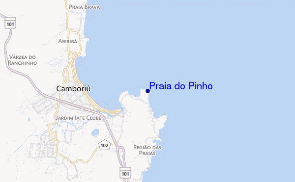 mapa de localização de Praia do Pinho
