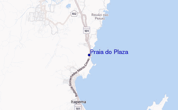 mapa de localização de Praia do Plaza