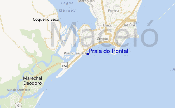 mapa de localização de Praia do Pontal