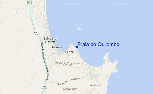 mapa de localização de Praia do Quilombo