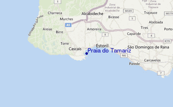 mapa de localização de Praia do Tamariz