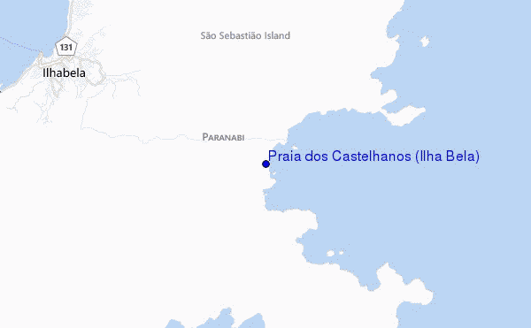 mapa de localização de Praia dos Castelhanos (Ilha Bela)