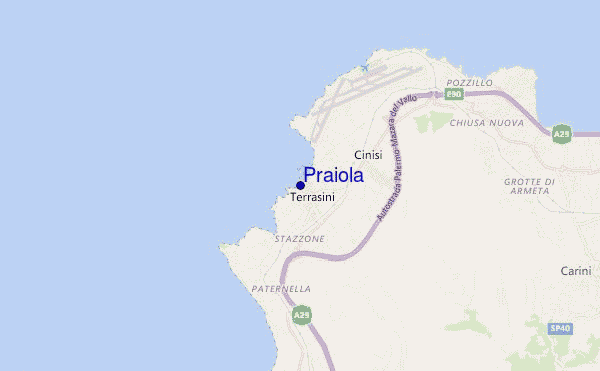 mapa de localização de Praiola