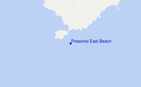 mapa de localização de Prasonisi East Beach