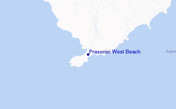 mapa de localização de Prasonisi West Beach