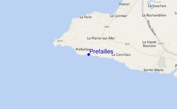 mapa de localização de Prefailles
