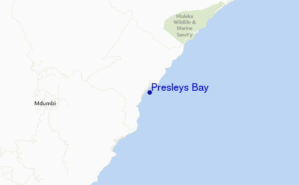 mapa de localização de Presleys Bay