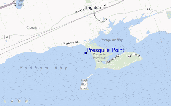 mapa de localização de Presquile Point