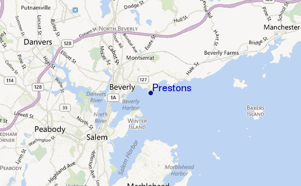 mapa de localização de Prestons