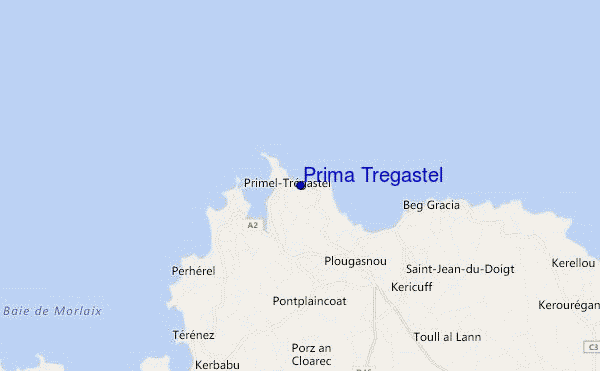 mapa de localização de Prima Tregastel