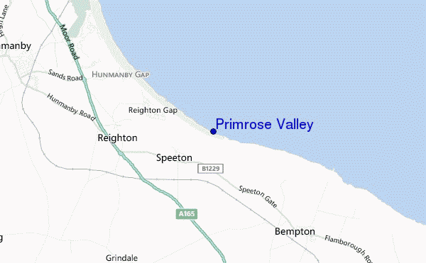 mapa de localização de Primrose Valley