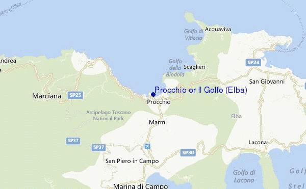 mapa de localização de Procchio or Il Golfo (Elba)