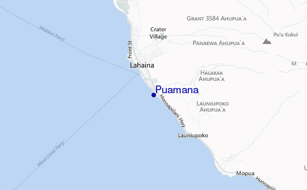 mapa de localização de Puamana