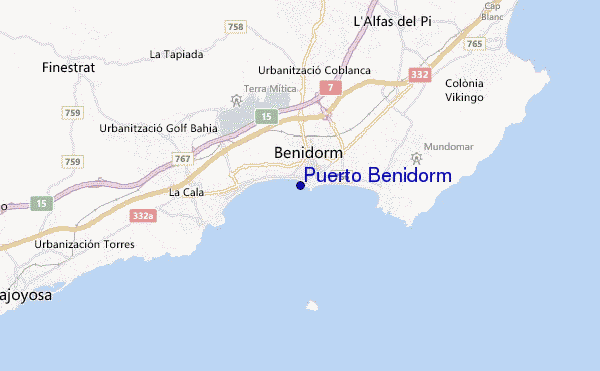 mapa de localização de Puerto Benidorm