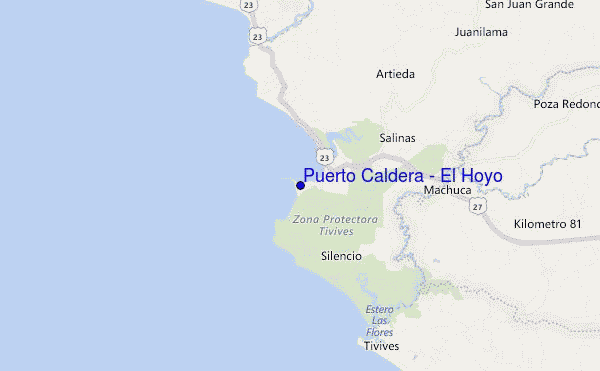 mapa de localização de Puerto Caldera - El Hoyo