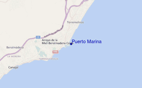 mapa de localização de Puerto Marina