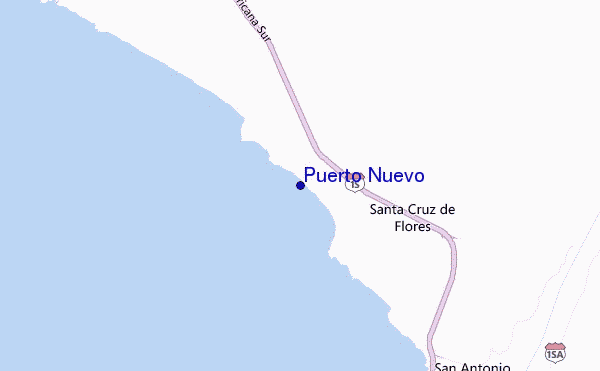 mapa de localização de Puerto Nuevo