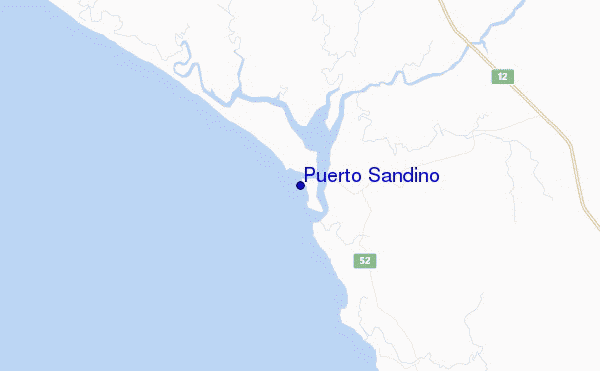 mapa de localização de Puerto Sandino
