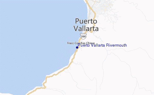 mapa de localização de Puerto Vallarta Rivermouth