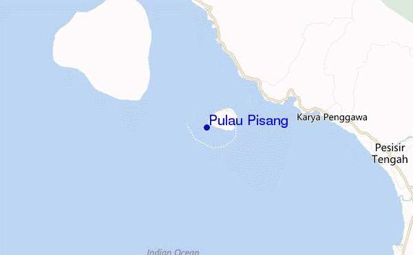 mapa de localização de Pulau Pisang