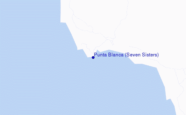 mapa de localização de Punta Blanca (Seven Sisters)