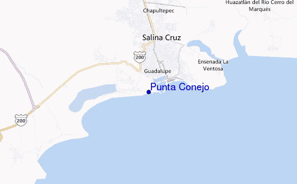 mapa de localização de Punta Conejo