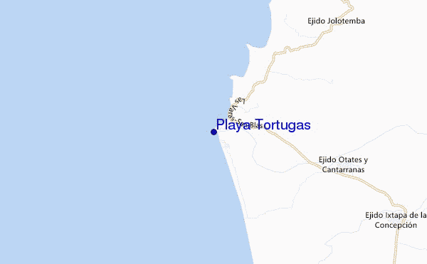 mapa de localização de Playa Tortugas