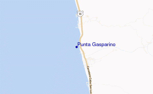 mapa de localização de Punta Gasparino