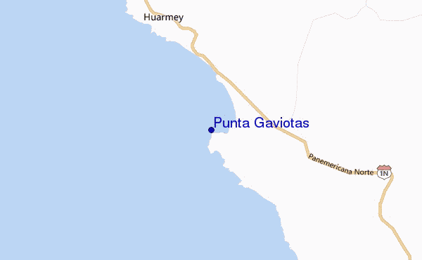 mapa de localização de Punta Gaviotas