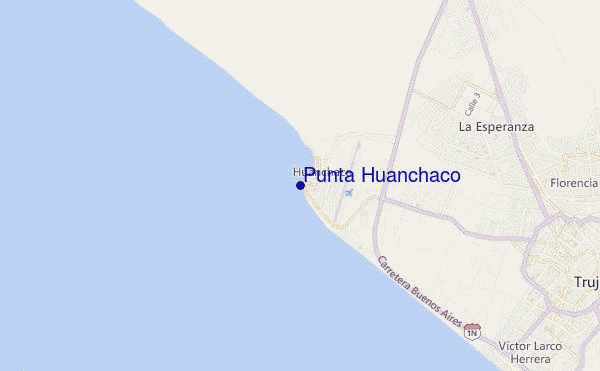 mapa de localização de Punta Huanchaco