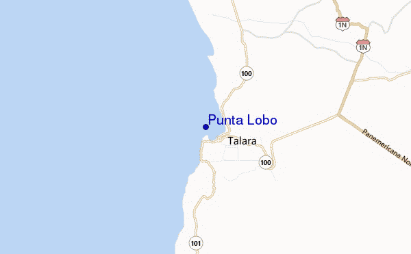 mapa de localização de Punta Lobo
