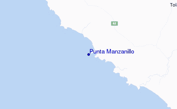 mapa de localização de Punta Manzanillo