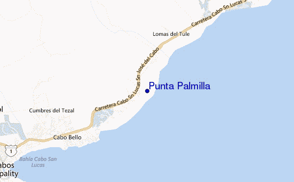 mapa de localização de Punta Palmilla