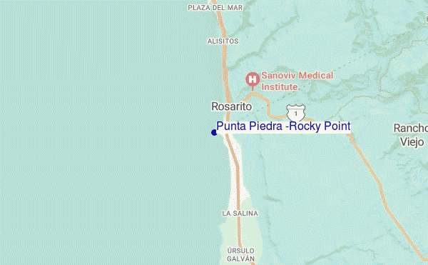 mapa de localização de Punta Piedra (Rocky Point)