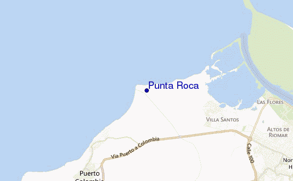 mapa de localização de Punta Roca