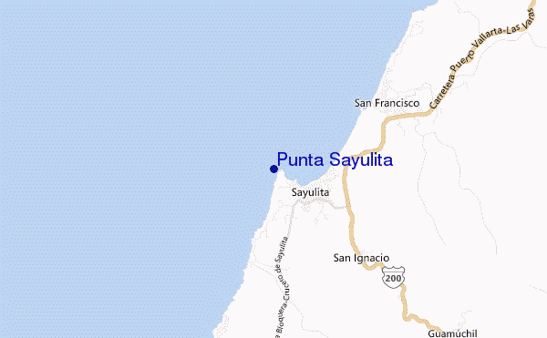 mapa de localização de Punta Sayulita