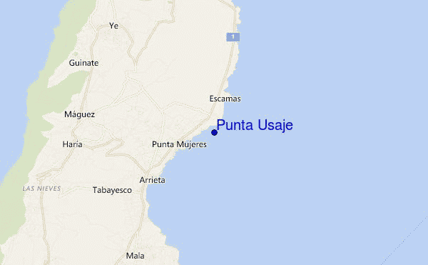 mapa de localização de Punta Usaje