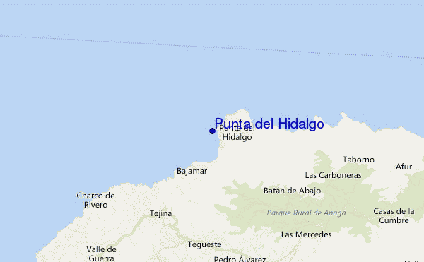 mapa de localização de Punta del Hidalgo
