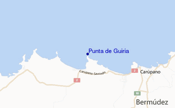mapa de localização de Punta de Guiria