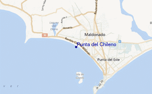 mapa de localização de Punta del Chileno