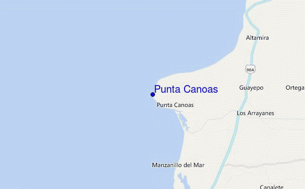 mapa de localização de Punta Canoas